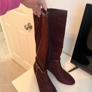 Jones New York Rich Brown Suede Boots